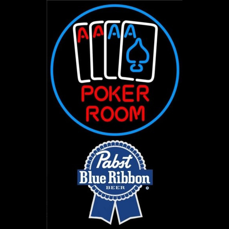 Pabst Blue Ribbon Poker Room Beer Sign Enseigne Néon