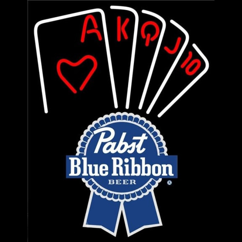 Pabst Blue Ribbon Poker Series Beer Sign Enseigne Néon
