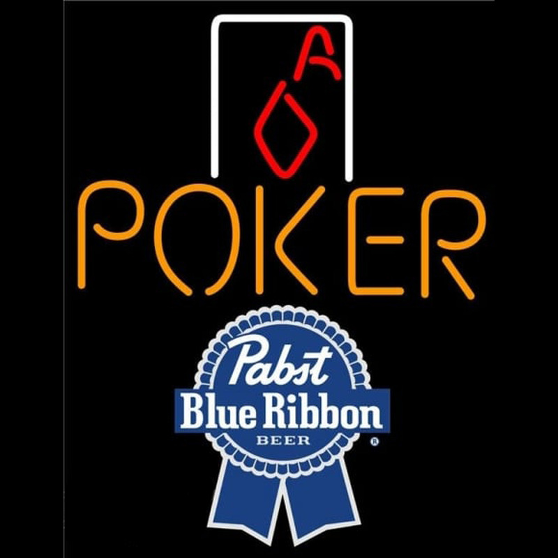 Pabst Blue Ribbon Poker Squver Ace Beer Sign Enseigne Néon