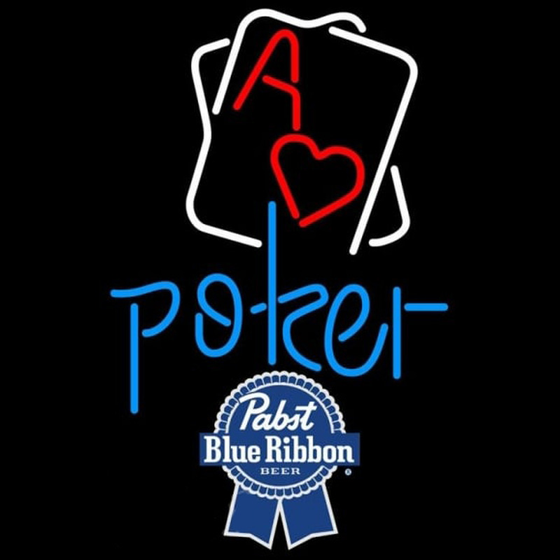 Pabst Blue Ribbon Rectangular Black Hear Ace Beer Sign Enseigne Néon