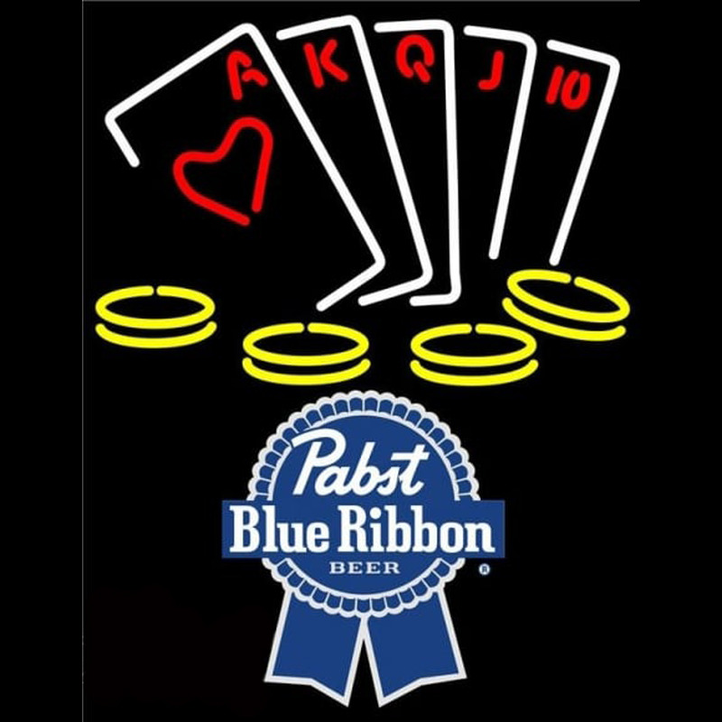 Pabst Blue RibbonPoker Ace Series Beer Sign Enseigne Néon