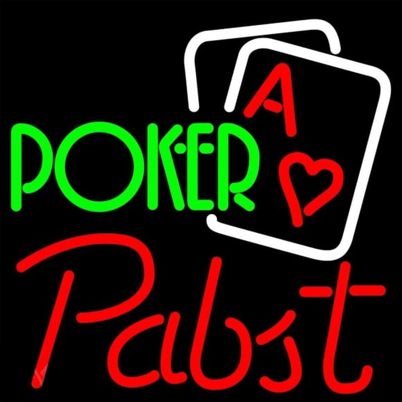 Pabst Green Poker Beer Sign Enseigne Néon