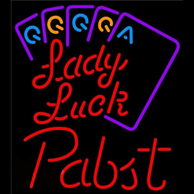 Pabst Lady Luck Series Beer Sign Enseigne Néon