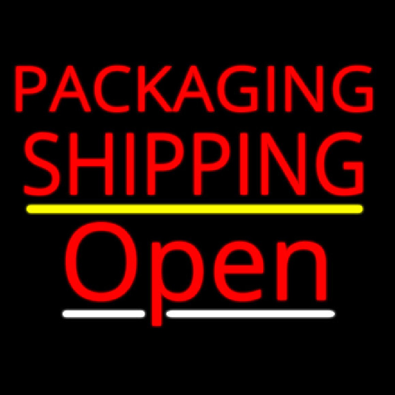 Packaging Shipping Open Yellow Line Enseigne Néon