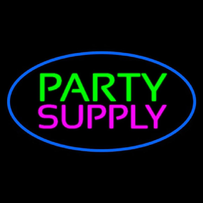 Party Supply Blue Oval Enseigne Néon