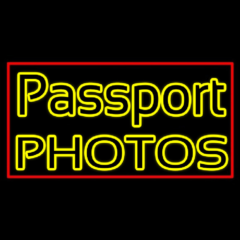 Passport Photos Block Enseigne Néon