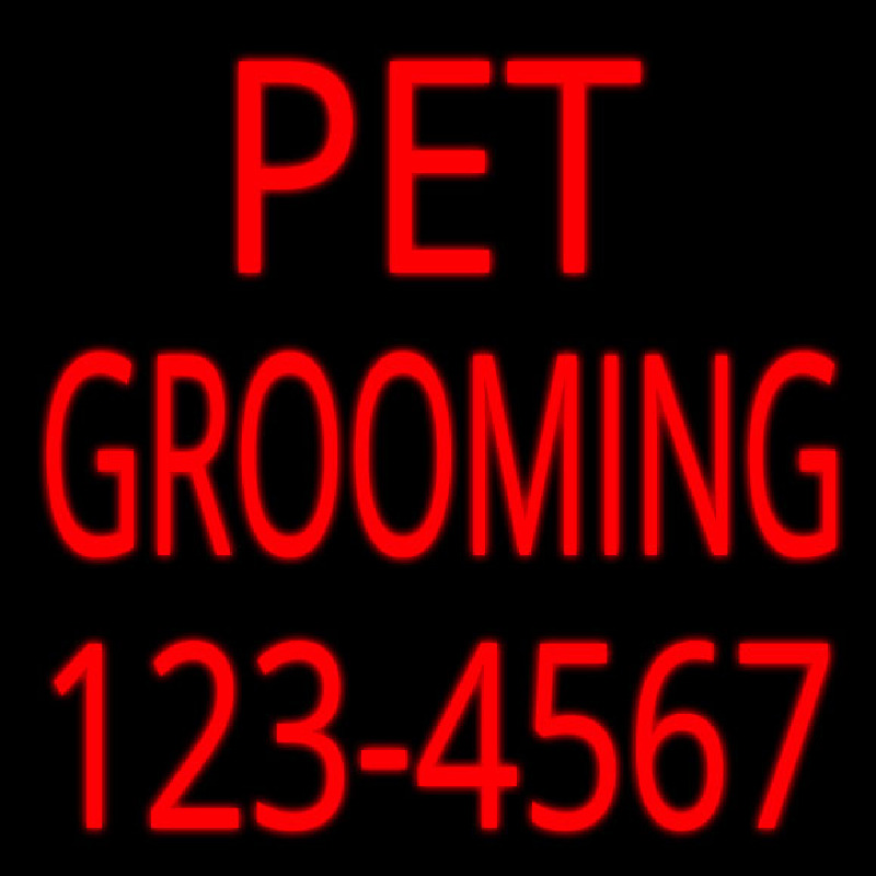 Pet Grooming With Phone Number Enseigne Néon