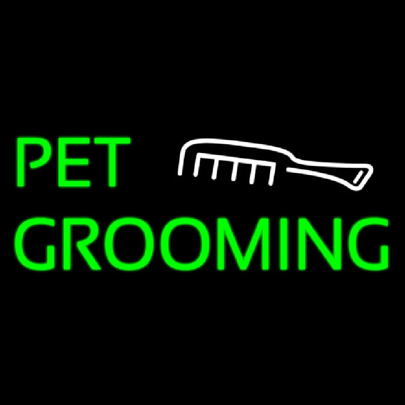 Pet Grooming With White Logo Enseigne Néon