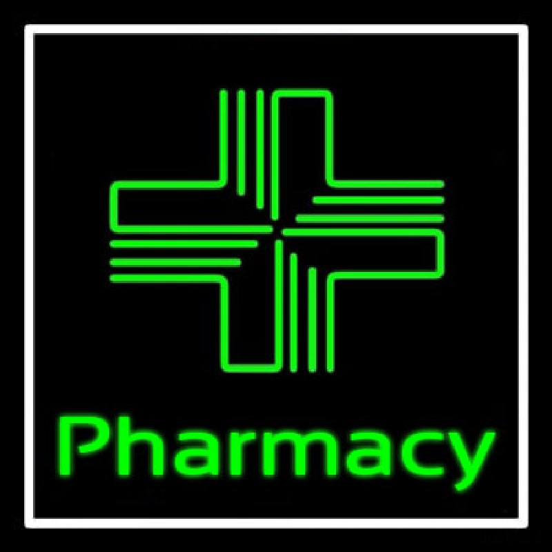 Pharmacy With Plus Logo Enseigne Néon