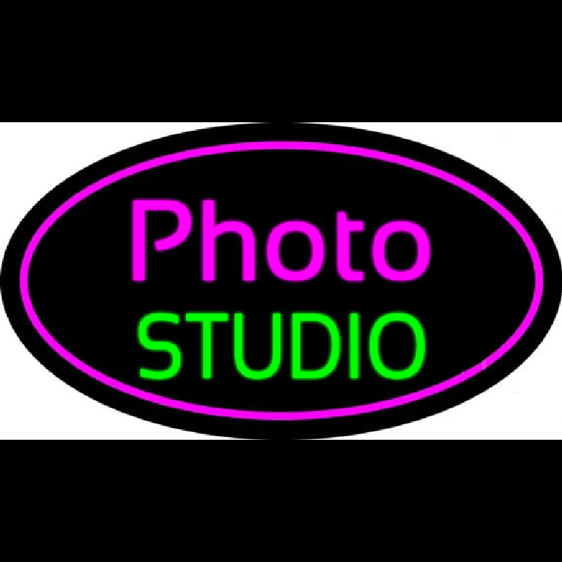 Photo Studio Purple Oval Enseigne Néon