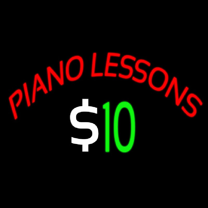 Piano Lessons Dollar Enseigne Néon