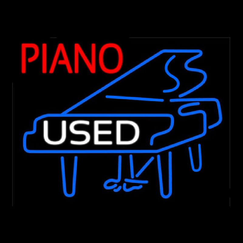 Piano Logo White Used Enseigne Néon