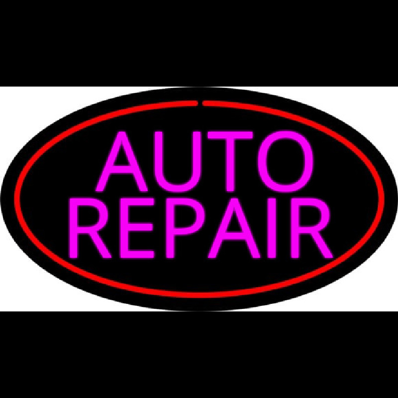 Pink Auto Repair Red Oval Enseigne Néon