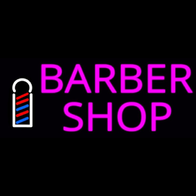Pink Barber Shop With Logo Enseigne Néon