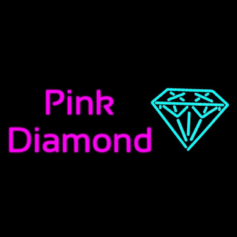 Pink Diamond Turquoise Logo Enseigne Néon