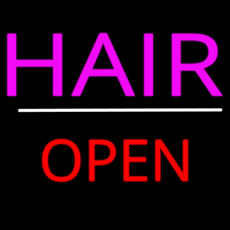 Pink Hair Open White Line Enseigne Néon