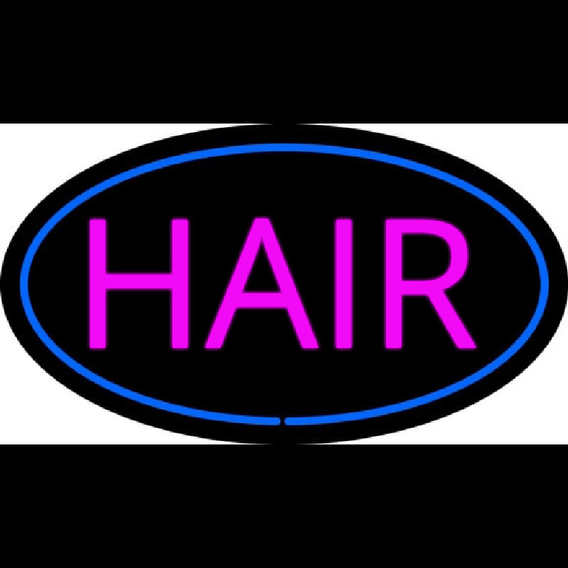 Pink Hair Oval Blue Enseigne Néon