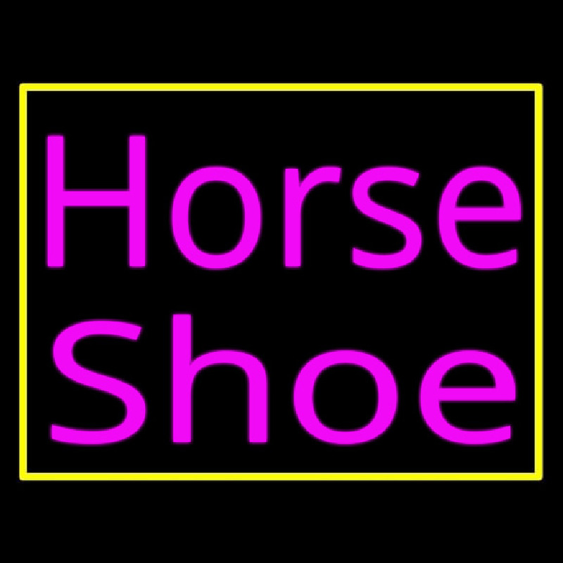 Pink Horse Shoe With Border Enseigne Néon