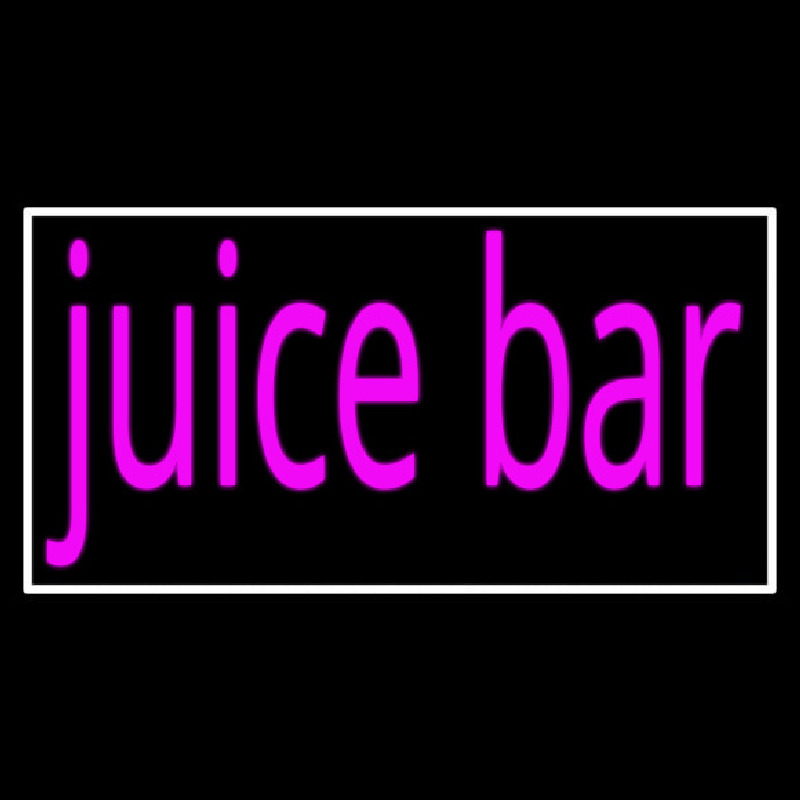 Pink Juice Bar With White Border Enseigne Néon