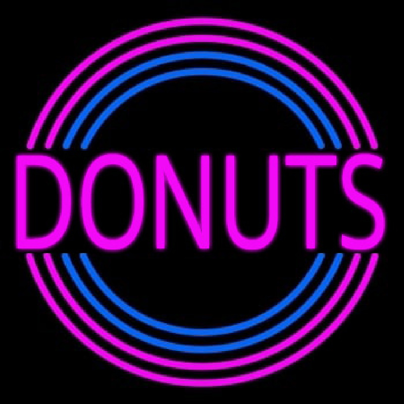 Pink Round Donuts Enseigne Néon