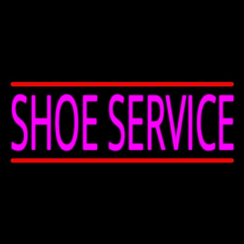 Pink Shoe Service With Line Enseigne Néon