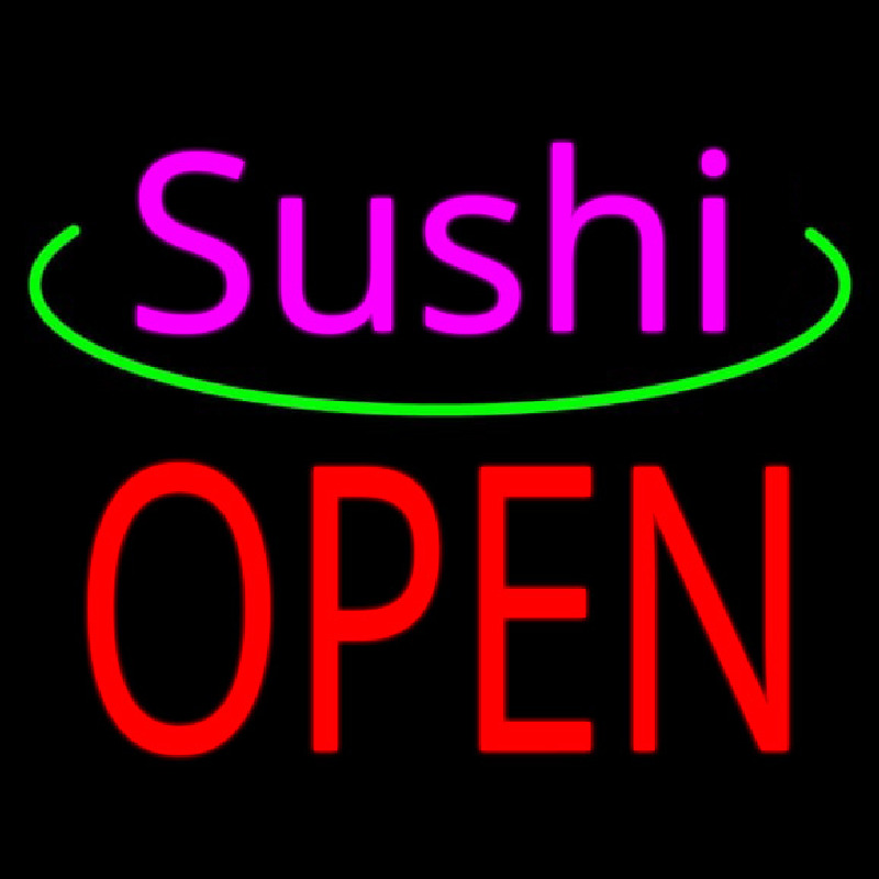 Pink Sushi Block Open Enseigne Néon