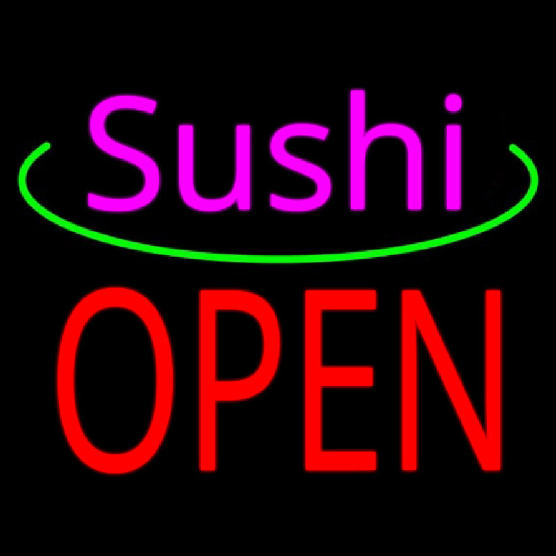 Pink Sushi Red Open Enseigne Néon
