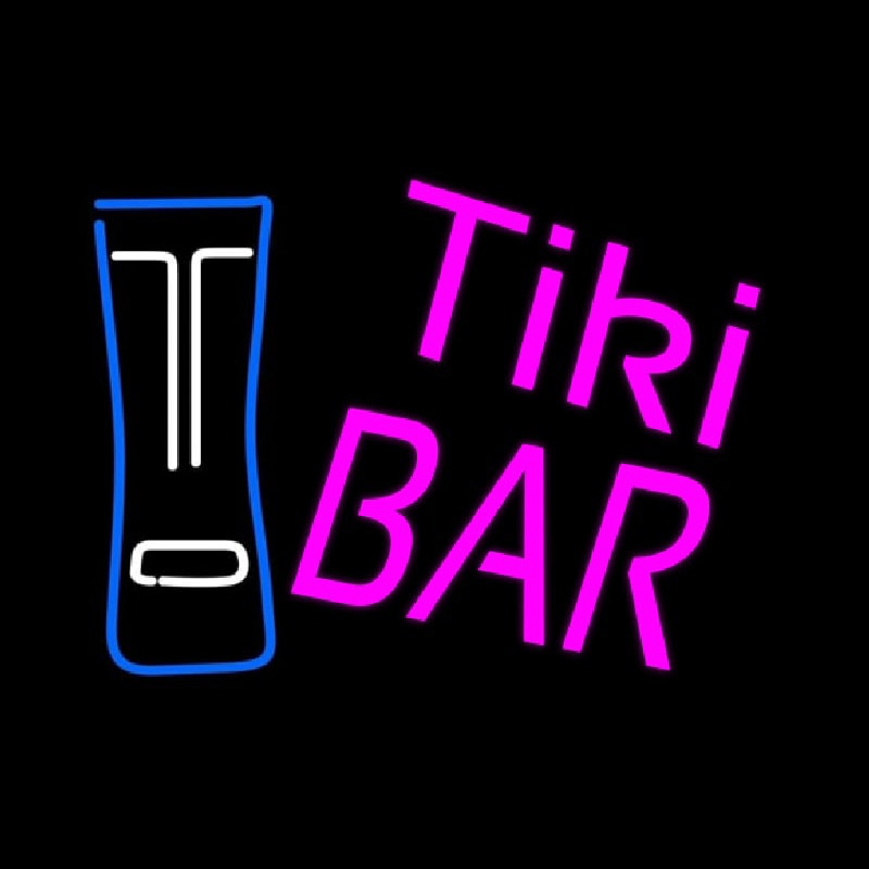 Pink Tiki Bar with Logo Enseigne Néon