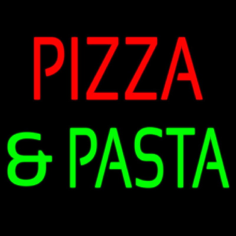 Pizza And Pasta Red And Green Enseigne Néon