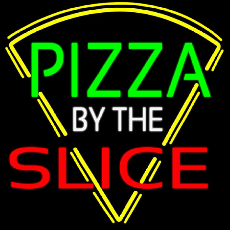 Pizza By The Slice Logo Enseigne Néon