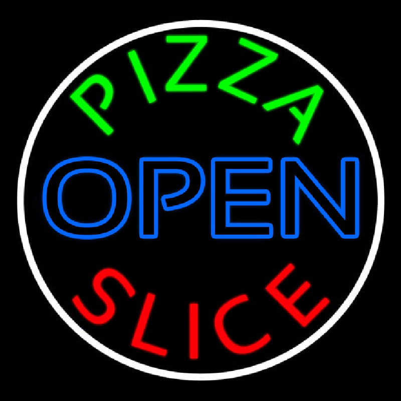 Pizza Slice Open Enseigne Néon