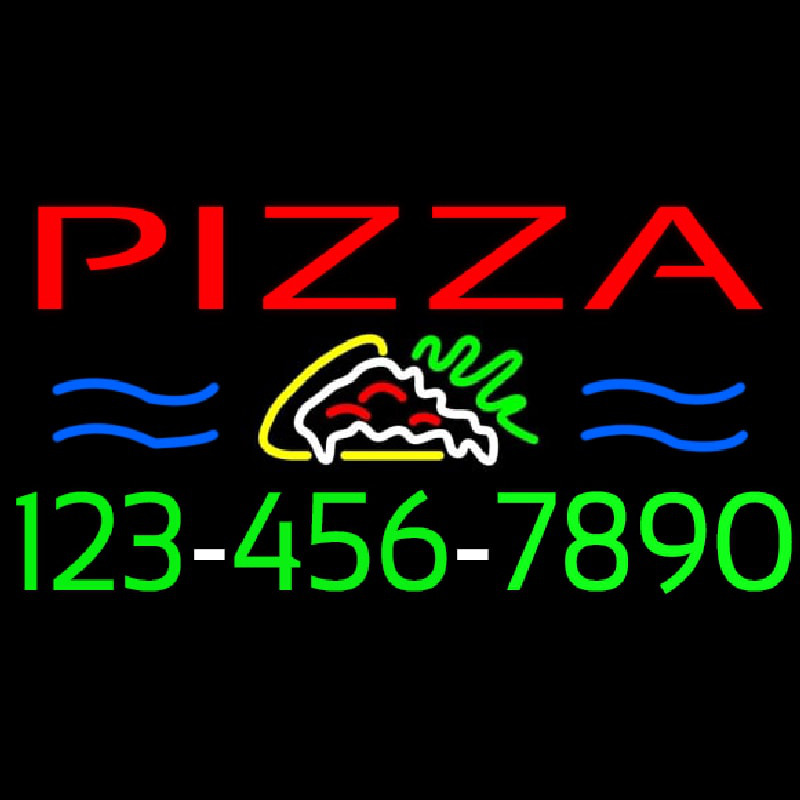 Pizza With Phone Number Enseigne Néon