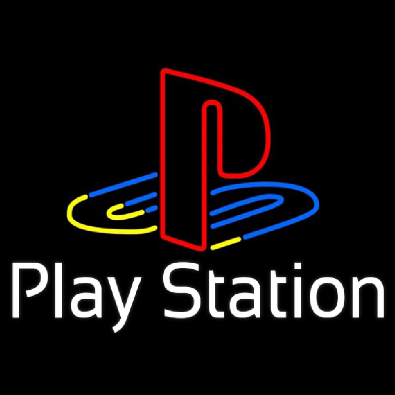 Playstation White Enseigne Néon