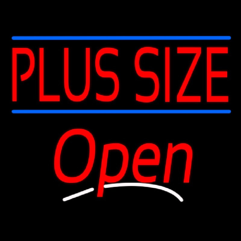 Plus Size Blue Lines Open Enseigne Néon