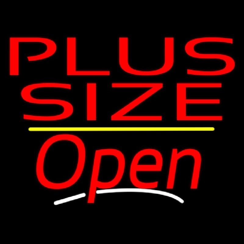 Plus Size Open Yellow Line Enseigne Néon