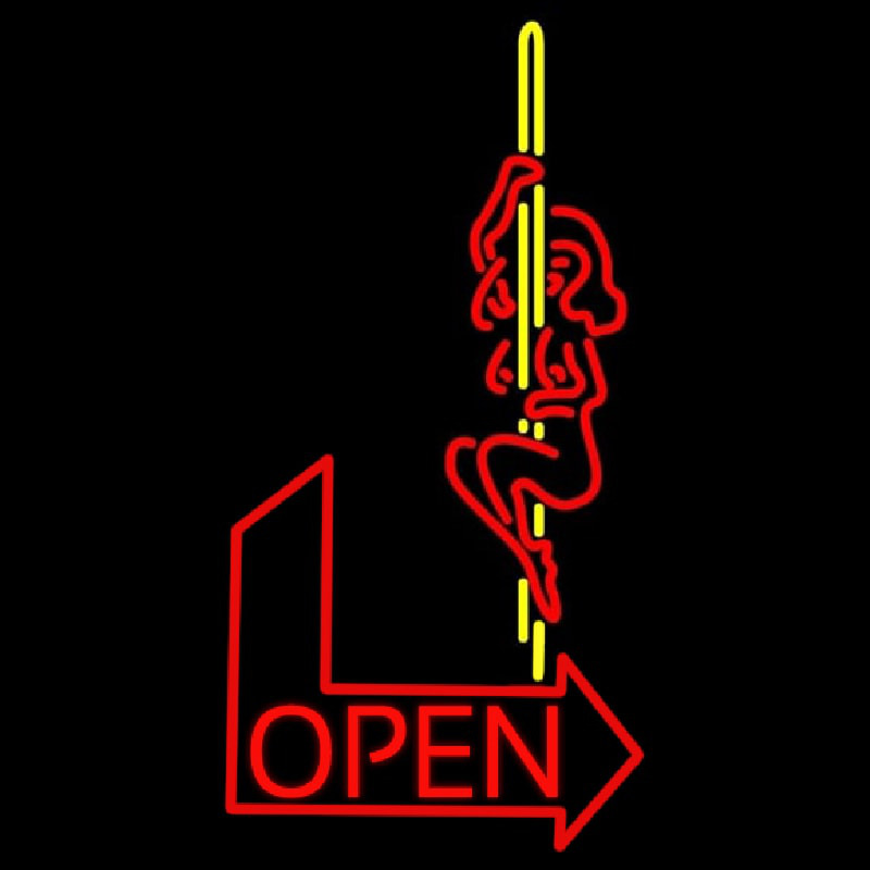 Pole Dance Girl Open Enseigne Néon