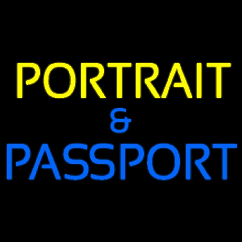 Portrait And Passport Enseigne Néon