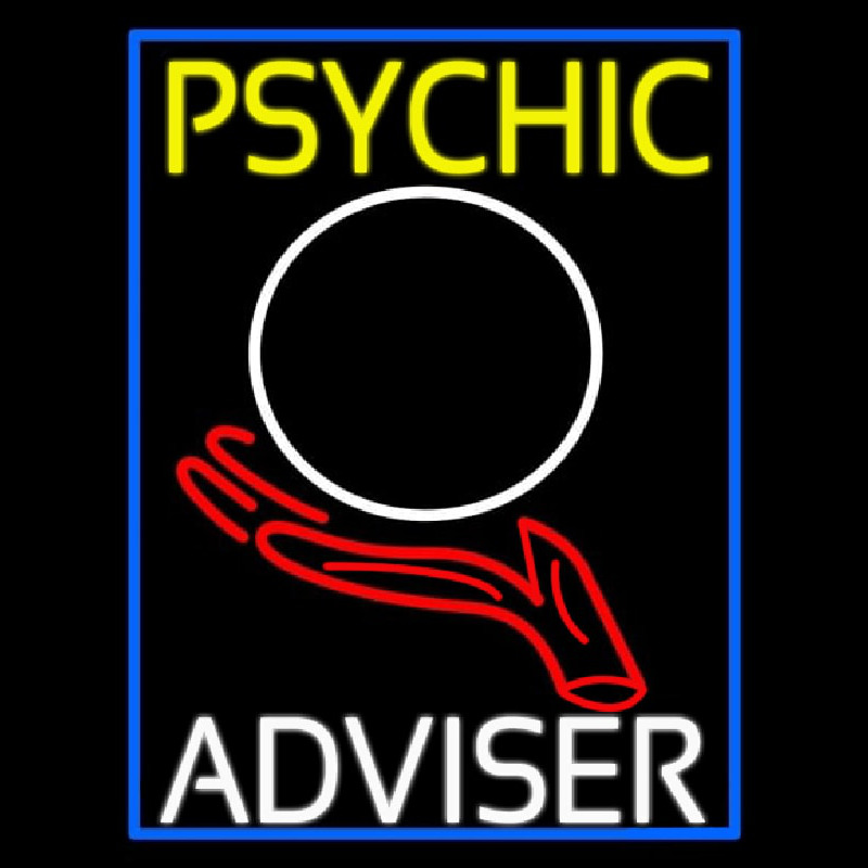 Psychic Adviser Crystal Logo Enseigne Néon