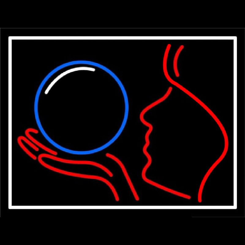 Psychic Crystal Logo With White Border Enseigne Néon