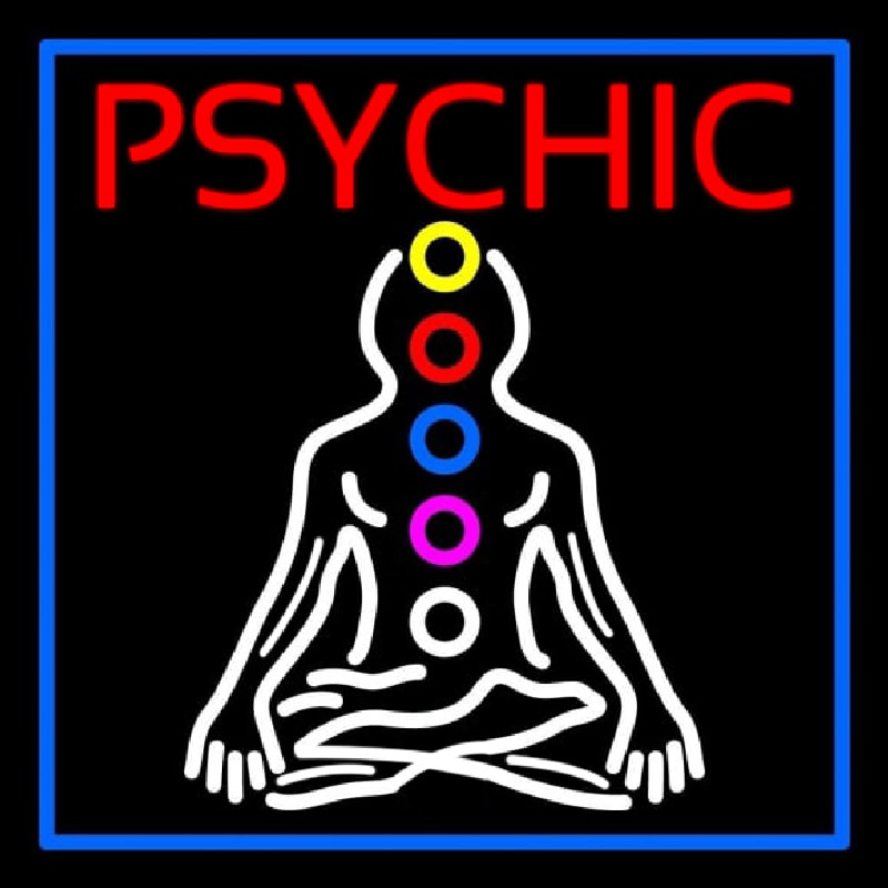 Psychic Health Blue Border Enseigne Néon