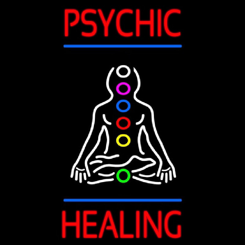 Psychic Health With Blue Line Enseigne Néon