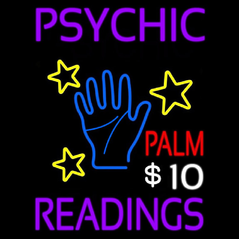 Psychic Palm Readings Enseigne Néon