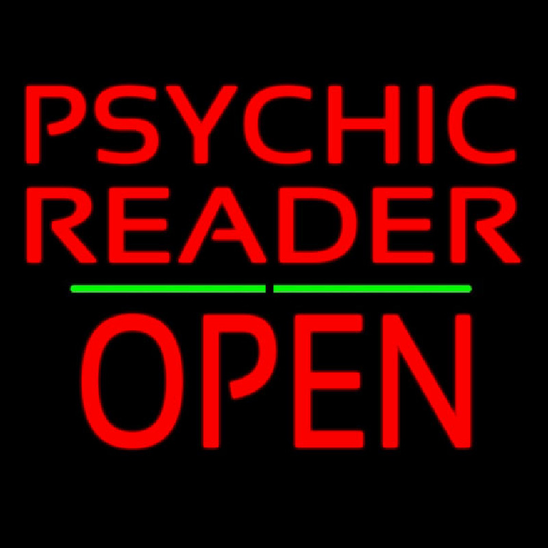 Psychic Reader Block Open Block Green Line Enseigne Néon