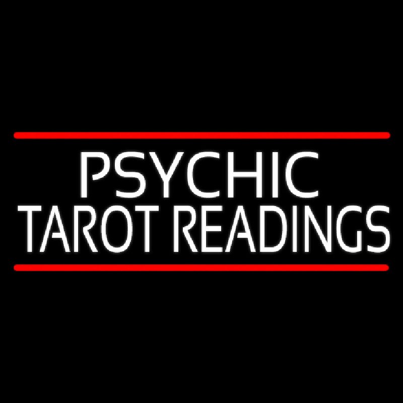 Psychic Tarot Readings Block With Red Line Enseigne Néon