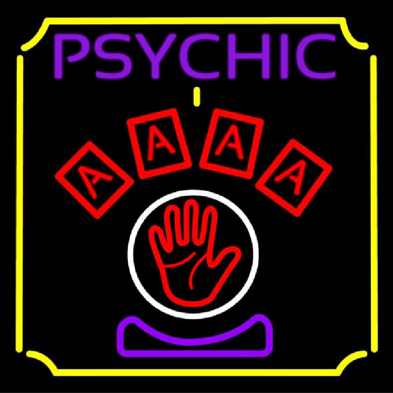 Psychic With Hand Enseigne Néon