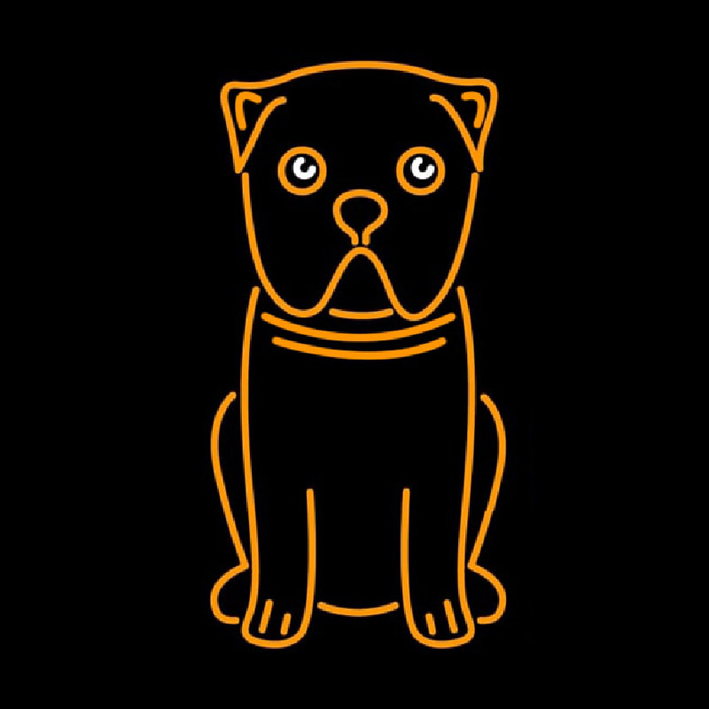 Pug Dog Cartoon Poster Enseigne Néon