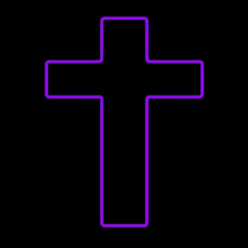 Purple Christian Cross Enseigne Néon