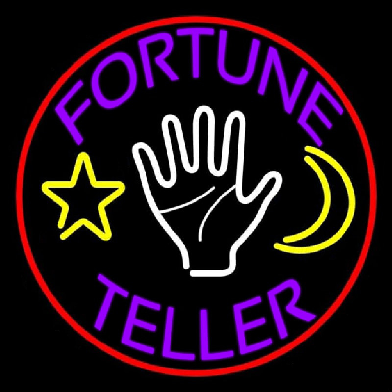 Purple Fortune Teller With Logo Enseigne Néon