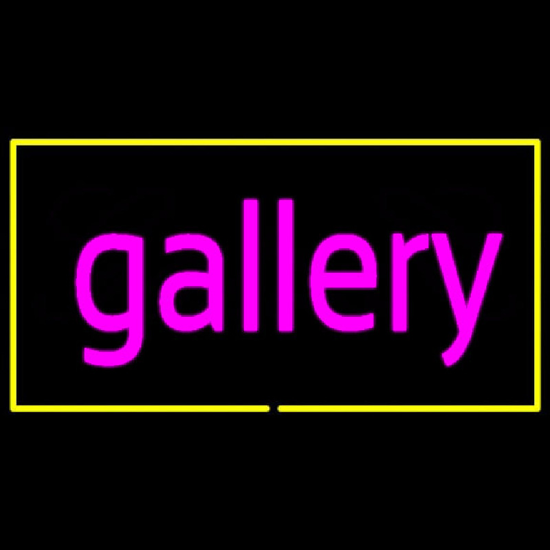 Purple Gallery Yellow Rectangle Enseigne Néon