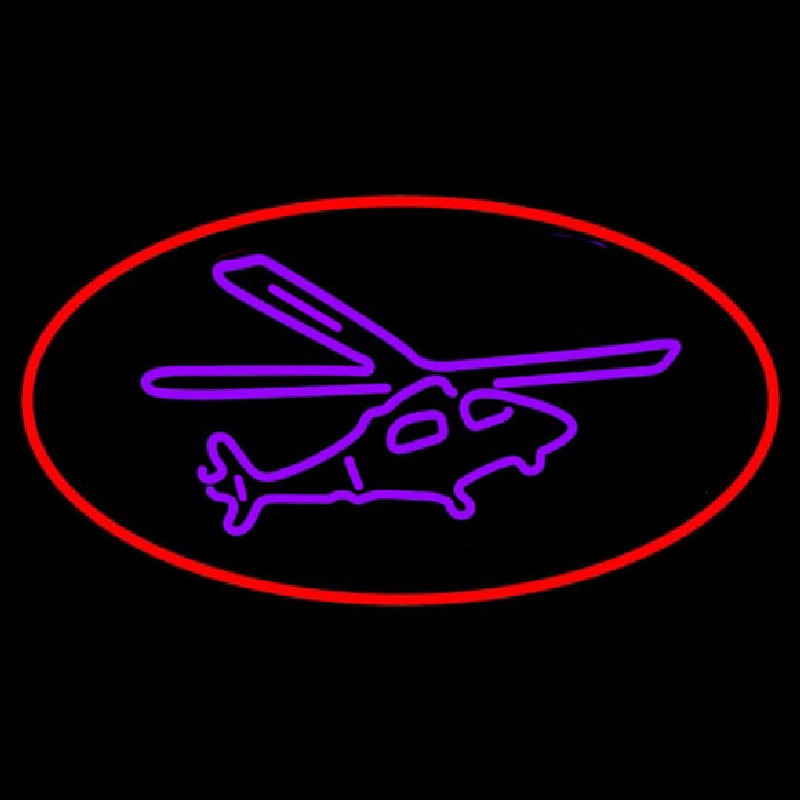 Purple Helicopter Enseigne Néon